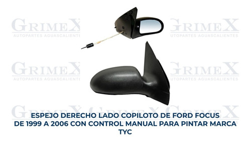 Espejo Focus 1999-00-01-02-03-04-05-2006 C/cont Man P/pint