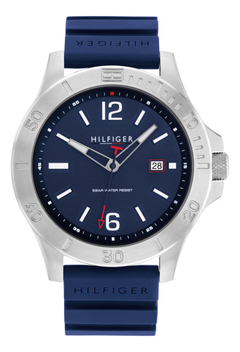 Tommy Hilfiger Hombre: Reloj Azul Acero Silicona