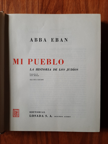 Mi Pueblo  La Historia De Los Judíos. Abba Eban  Tapa Dura