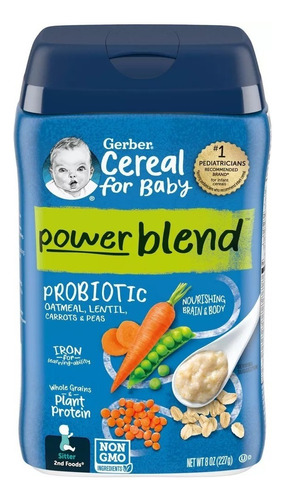 Gerber Cereal  Powerblend Avena-lentejas-zanahoria-guisantes