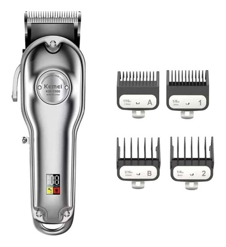 Cortadora de pelo Kemei KM-1986 plata 100V/240V