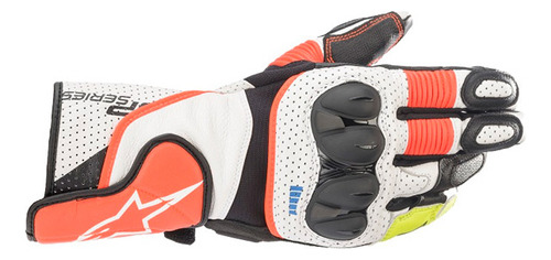 Luva Moto Alpinestars Sp 2 V3 Branco Vermelho Fluor @# Cor Branco/vermelho Tamanho Xl Gg