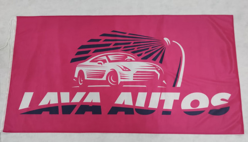 Bandera Para Lava Autos Fuxia 100 X 50cm De Tela Lavaderos