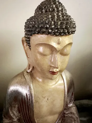Estatua Buda Decorativo Yeso Pintado A Mano 30 Cm (Usado)