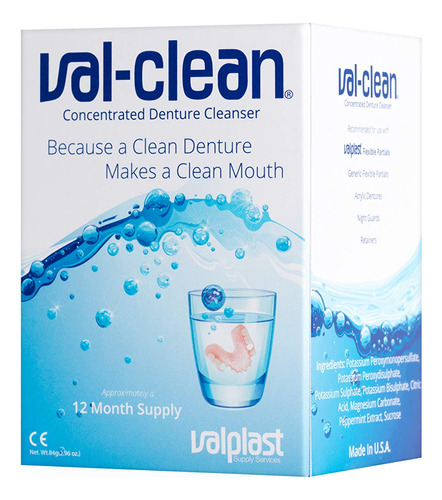 Val-clean Limpiador Concentrado De Dentaduras Postizas 20201