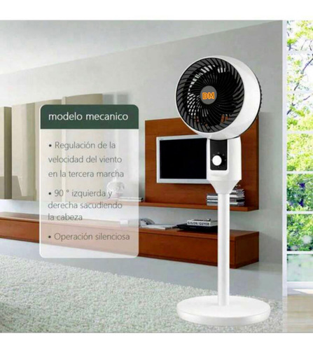 D&m Ventilador 10 3 Velocidades, 2 Modos Ajustable Silencio Estructura Negro Aspas Azul Diámetro 45.72 Cm Material De Las Aspas Aluminio