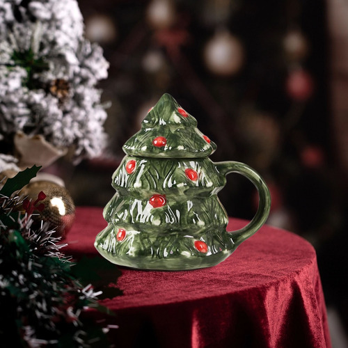 Taza De Café De Cerámica Con Forma De Árbol De Navidad, Prác