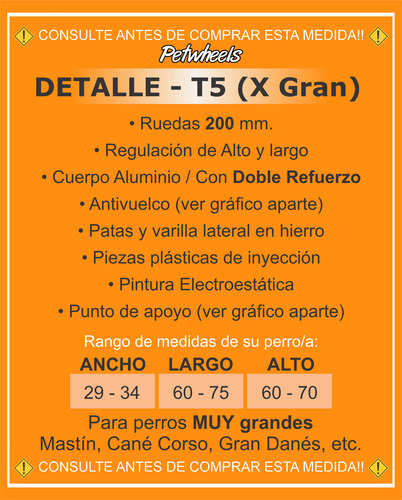 Carrito Perros Muy Grandes!! T5 - Doble Refuerzo Consultar! Aluminio