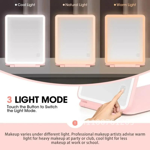 Vanity Makeup Mirror, Pantalla Táctil Portátil Con Iluminaci
