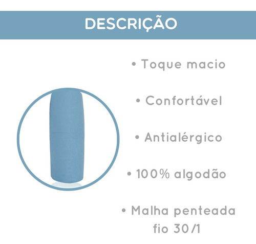 Lençol Berço Anti Alergico C/ Elastico Bebe Enxoval Infantil Cor Azul