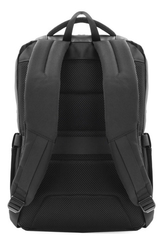 Mochila Crossover Portanotebook Nola Poliéster Negro Diseño De La Tela Lisa