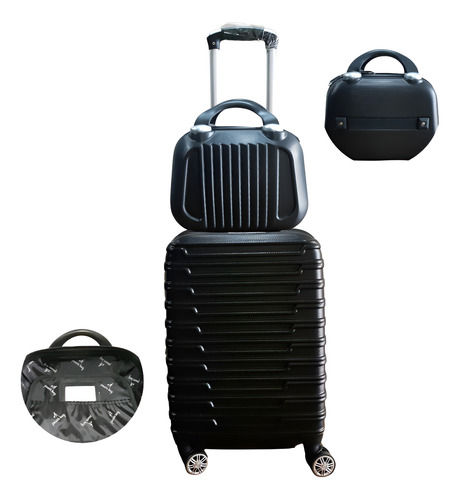 Mala De Viagem 23kg+kit Frasqueira Com Abs Rodinhas 360