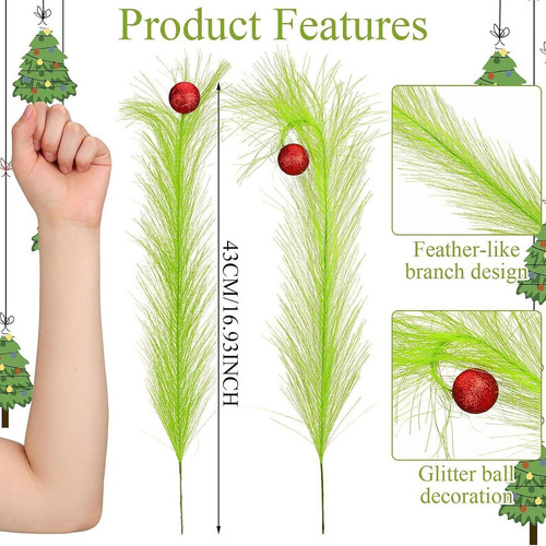 6 Piezas De Césped Artificial De Pampa Para Navidad,