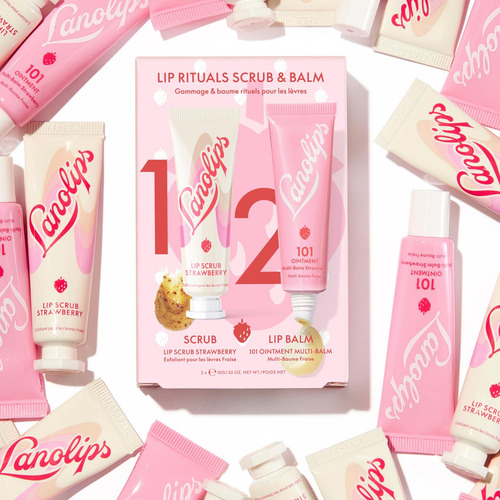 Lanolips Juego De Exfoliante Labial Y Bálsamo Labial De Fres