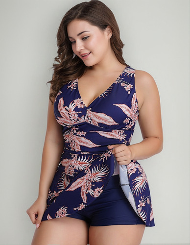 Traje De Baño De Talla Grande Para Dama Gordita Dos Pieza