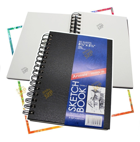 Cuaderno Dibujo Artistico Block Mediano Espiral Hojas Lisas