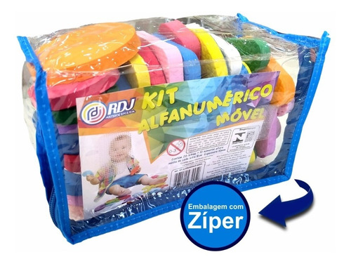 Imagem 4 de 6 de Bolsa Em Zíper Com 26 Letras + 10 Números Em Eva 10mm