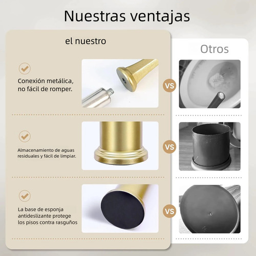 Escobillas para Inodoro Briofox Dorada y Negra