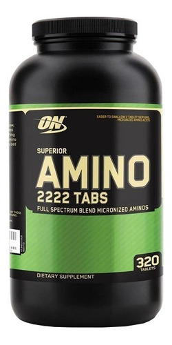 Imagen 1 de 1 de Optimum Nutrition Super Amino 2222 Tabs 320 Tabletas