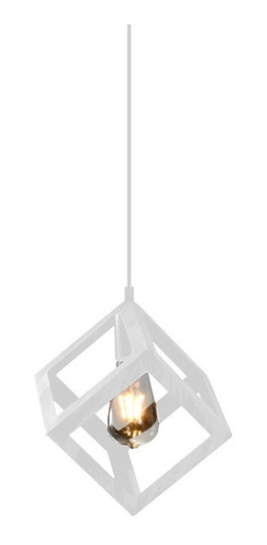 Lampara Jaula Cubo Living Blanco One 1 Luz 16cm E27