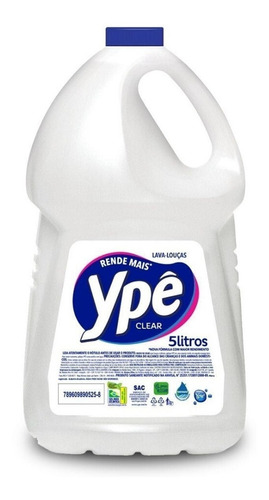 Imagem 1 de 2 de Detergente Liquido Clear Lava Louças Galão 5l Ype