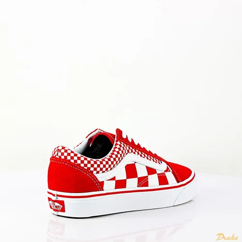 Tenis Vans Classic Old Skool Cuadros Rojo | sin