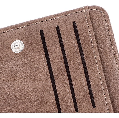 Cartera Vintage Pu Con MĂșltiples Ranuras Para Tarjetas, Piel