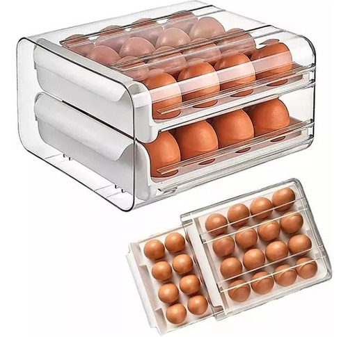 Caja De Almacenamiento Para 32 Unidades De Huevos Doble Capa