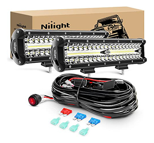 Nilight Barra De Luz Led, 2 Unidades, 12 Pulgadas, 300 W, Co