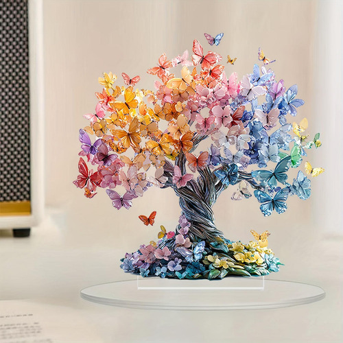 Adorno De Mesa De Árbol De La De Mariposa, Decoración 2d,