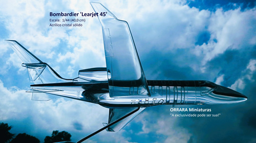 Learjet 45 - Esc: 1/44 (40,0 Cm) Avião Miniatura Presente