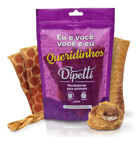 Petisco Queridinho Dipetti Pequeno - Kit 5 Unidades P/ Cães