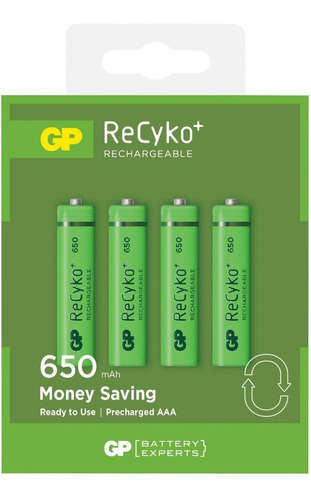 Imagen 1 de 1 de 4 Pilas Aaa Recargables Gp 650mah Eco 1.2v 500 Ciclos