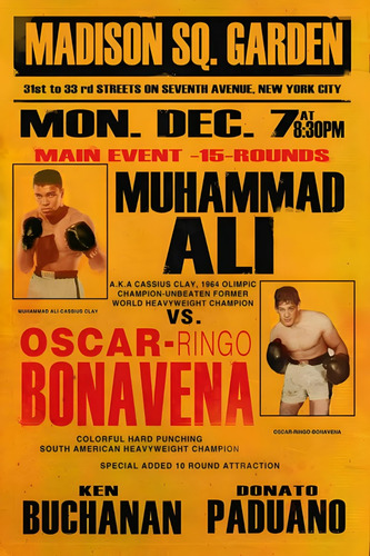 Póster Ali Vs Bonavena Autoadhesivo 100x70cm #885