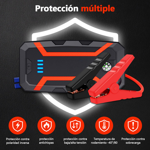 Himicar Starter TK-2000A 15.2 A 12V/24V arrancador de bateria portatil rojo