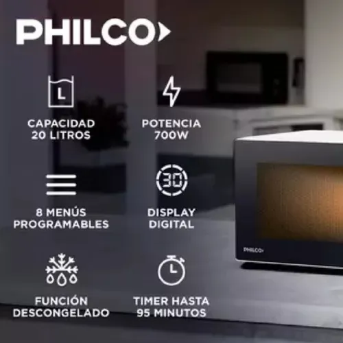 Microondas Digital Philco Mphdw20uap Color Blanco 700w 20 Lt