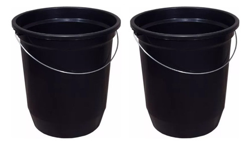 Kit Com 2 Baldes Plástico 13,5l Com Alça De Metal