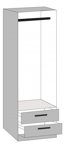 Placard Ricchezze Tana Plus 2p/2c 182x58x47 Fresno Blanco