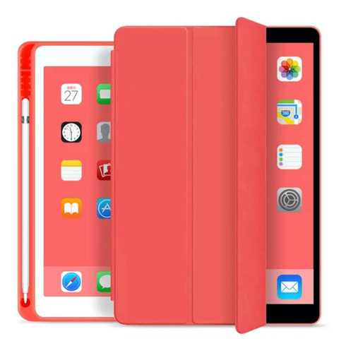 Mica Cristal + Funda Smart Ranura P/ Pluma iPad 7 10.2 A2197