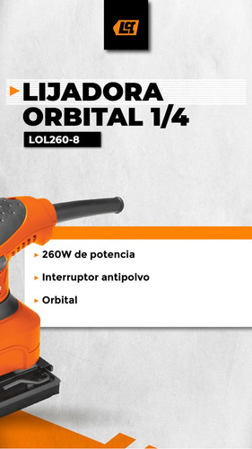 Lijadora orbital Lüsqtoff LOL260-8 naranja 50Hz 260W 220V