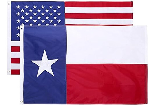 Combo De Bandera Del Estado De Texas + Usa De 3x5 Pies ...
