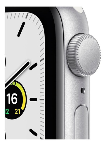 Imagen 2 de 9 de Apple Watch SE (GPS, 40mm) - Caja de aluminio color plata - Correa deportiva Blanca
