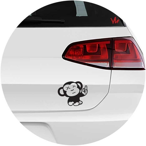 Adesivo Macaco Dedo Do Meio Sticker Carro Moto Engraçado