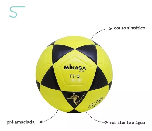 Chaveiro Mikasa Bola de Futevolei FT-5 Preto e Amarelo