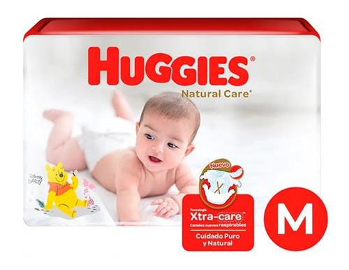 Pañales Huggies Natural Care 44 Unidades Talla M