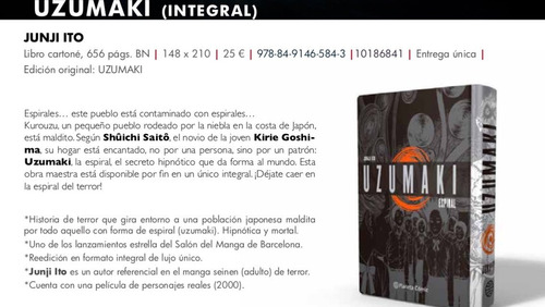 Uzumaki - (integral) Junji Ito - Edición Planeta (tapa Dura)