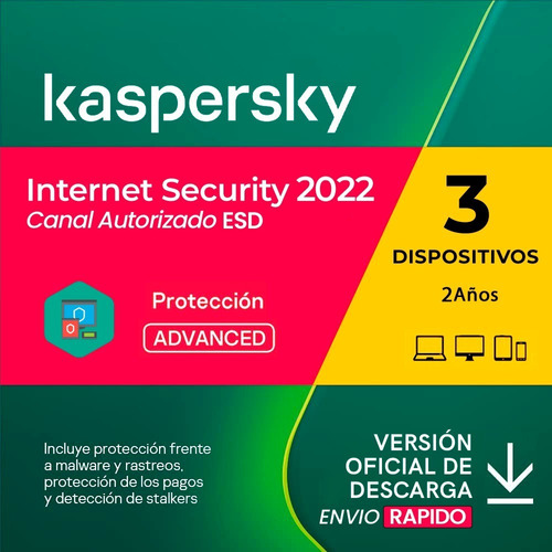 Imagen 1 de 4 de Kaspersky Internet Security 3 Pc 2 Años Oferta Especial