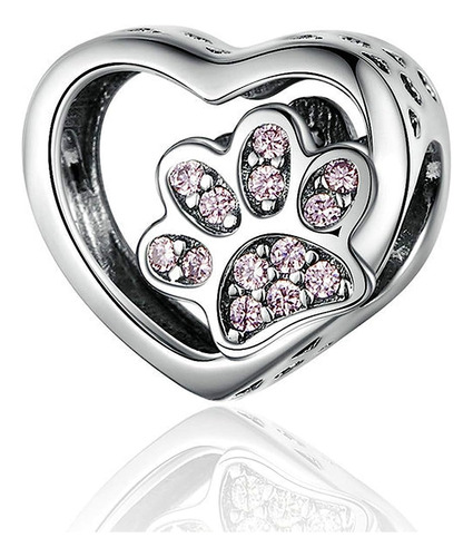 Love Heart Dog Paw Charm Para Amuletos Collar De Pulsera Reg