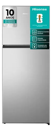 Geladeira Hisense Top Freezer RT3N375NAC31 Frost Free Duplex Inve...