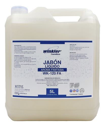 Jabon Liquido Para Manos - Aroma Fantasia - 5 Litros 